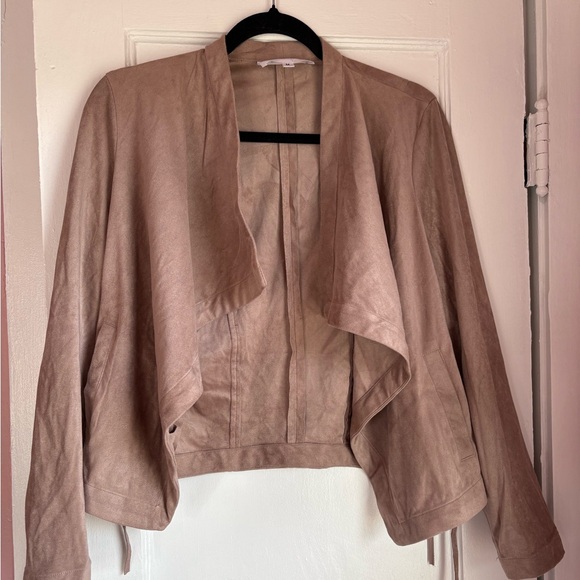 BB Dakota Earned It Faux Suede Waterfall Lace-Up Back Jacket Size Medium - Picture 1 of 4